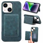 For iPhone 14 / 13 Denior D27 Retro Texture RFID MagSafe Photo Frame Card-slot Phone Case(Blue)