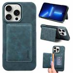 For iPhone 13 Pro Denior D27 Retro Texture RFID MagSafe Photo Frame Card-slot Phone Case(Blue)