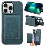 For iPhone 13 Pro Max Denior D27 Retro Texture RFID MagSafe Photo Frame Card-slot Phone Case(Blue)