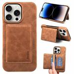 For iPhone 14 Pro Denior D27 Retro Texture RFID MagSafe Photo Frame Card-slot Phone Case(Brown)