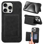 For iPhone 15 Pro Max Denior D27 Retro Texture RFID MagSafe Photo Frame Card-slot Phone Case(Black)