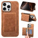 For iPhone 16 Pro Denior D27 Retro Texture RFID MagSafe Photo Frame Card-slot Phone Case(Brown)