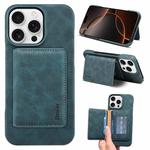 For iPhone 16 Pro Max Denior D27 Retro Texture RFID MagSafe Photo Frame Card-slot Phone Case(Blue)