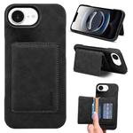 For iPhone 16e Denior D27 Retro Texture RFID MagSafe Photo Frame Card-slot Phone Case(Black)