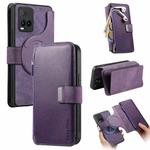 For vivo Y21s / Y32 / Y21 2021 CaseNeo MagSafe RFID Anti-theft Zipper Wallet Retro Leather Phone Case(Purple)