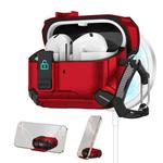 For Samsung Galaxy Buds 3 / 3 Pro Two Color Magnetic Holder Earphone Case(Black Red)