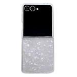 For Samsung Galaxy Z Flip7 Pearlescent Shell Texture Phone Case(White)