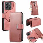 For OnePlus 12 CaseNeo MagSafe RFID Anti-theft Zipper Wallet Retro Leather Phone Case(Pink)