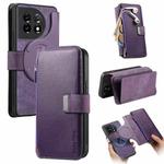 For OnePlus 11 CaseNeo MagSafe RFID Anti-theft Zipper Wallet Retro Leather Phone Case(Purple)