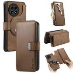 For OnePlus 13 CaseNeo MagSafe RFID Anti-theft Zipper Wallet Retro Leather Phone Case(Brown)