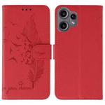 For Nothing CMF Phone 2 Pro Feather Pattern Litchi Texture Leather Phone Case(Red)