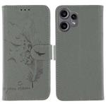 For Nothing CMF Phone 2 Pro Feather Pattern Litchi Texture Leather Phone Case(Gray)