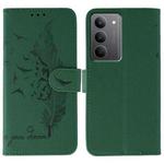 For Realme 14x Feather Pattern Litchi Texture Leather Phone Case(Green)