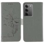 For Realme 14x Feather Pattern Litchi Texture Leather Phone Case(Gray)