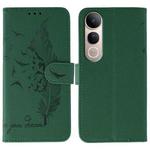 For vivo V50 Lite 5G Feather Pattern Litchi Texture Leather Phone Case(Green)