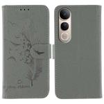 For vivo V50 Lite 5G Feather Pattern Litchi Texture Leather Phone Case(Gray)