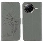 For Xiaomi Poco F7 Ultra / Redmi K80 Pro Feather Pattern Litchi Texture Leather Phone Case(Gray)