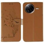 For Xiaomi Poco F7 Ultra / Redmi K80 Pro Feather Pattern Litchi Texture Leather Phone Case(Brown)