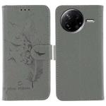For Xiaomi Poco F7 Pro / Redmi K80 Feather Pattern Litchi Texture Leather Phone Case(Gray)