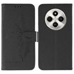 For Xiaomi Poco C75 4G Feather Pattern Litchi Texture Leather Phone Case(Black)