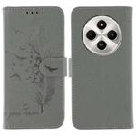 For Xiaomi Poco C75 4G Feather Pattern Litchi Texture Leather Phone Case(Gray)