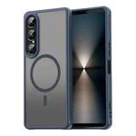 For Sony Xperia 1 VII Fan Dun Series TPU Hybrid PC Frosted Magsafe Phone Case(Blue)