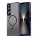 For Sony Xperia 1 VII Fan Dun Series TPU Hybrid PC Frosted Magsafe Phone Case(Purple)