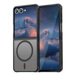For Samsung Galaxy Z Flip7 5G Fan Dun Series TPU Hybrid PC Frosted Magsafe Phone Case(Black)