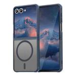 For Samsung Galaxy Z Flip7 5G Fan Dun Series TPU Hybrid PC Frosted Magsafe Phone Case(Blue)