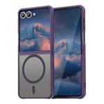 For Samsung Galaxy Z Flip7 5G Fan Dun Series TPU Hybrid PC Frosted Magsafe Phone Case(Purple)