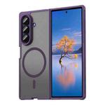 For Samsung Galaxy Z Fold7 5G Fan Dun Series TPU Hybrid PC Frosted Magsafe Phone Case(Purple)