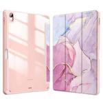 For Huawei MatePad Pro 10.8 2021 / 2019 Marble Pattern Crystal Acrylic Smart Tablet Leather Case with Pen Slot(Pink)