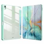For Huawei MatePad Pro 11 2022 Marble Pattern Crystal Acrylic Smart Tablet Leather Case with Pen Slot(Green)