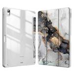 For Huawei MatePad Pro 11 2022 Marble Pattern Crystal Acrylic Smart Tablet Leather Case with Pen Slot(Grey)