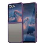 For Samsung Galaxy Z Flip7 5G Fan Dun Series TPU Hybrid PC Frosted Phone Case(Purple)
