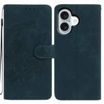 For iPhone 17 Moonlit Butterfly Dance Pattern Embossed Leather Phone Case(Green)