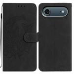 For iPhone 17 Air Moonlit Butterfly Dance Pattern Embossed Leather Phone Case(Black)