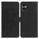 For Samsung Galaxy A07 5G Moonlit Butterfly Dance Pattern Embossed Leather Phone Case(Black)