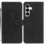 For Samsung Galaxy A17 5G Moonlit Butterfly Dance Pattern Embossed Leather Phone Case(Black)