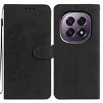 For OPPO A5 5G Global Moonlit Butterfly Dance Pattern Embossed Leather Phone Case(Black)