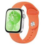 For Huawei Watch Fit3 / Fit4 / Fit4 Pro Nail Buckle Solid Color Silicone Watch Band(Orange)