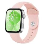 For Huawei Watch Fit3 / Fit4 / Fit4 Pro Nail Buckle Solid Color Silicone Watch Band(Pink)