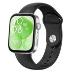 For Huawei Watch Fit3 / Fit4 / Fit4 Pro Nail Buckle Solid Color Silicone Watch Band(Black)