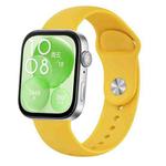 For Huawei Watch Fit3 / Fit4 / Fit4 Pro Nail Buckle Solid Color Silicone Watch Band(Yellow)