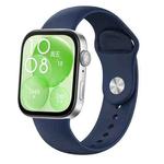 For Huawei Watch Fit3 / Fit4 / Fit4 Pro Nail Buckle Solid Color Silicone Watch Band(Midnight Blue)