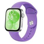 For Huawei Watch Fit3 / Fit4 / Fit4 Pro Nail Buckle Solid Color Silicone Watch Band(Purple)
