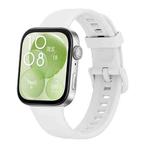 For Huawei Watch Fit3 / Fit4 / Fit4 Pro Colorful Buckle Solid Color Silicone Watch Band(White)