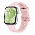 For Huawei Watch Fit3 / Fit4 / Fit4 Pro Colorful Buckle Solid Color Silicone Watch Band(Pink)