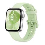 For Huawei Watch Fit3 / Fit4 / Fit4 Pro Colorful Buckle Solid Color Silicone Watch Band(Green)