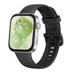 For Huawei Watch Fit3 / Fit4 / Fit4 Pro Colorful Buckle Solid Color Silicone Watch Band(Black)